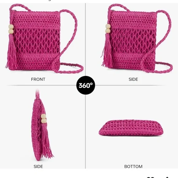 Beach Straw Purse For Women: Straw Bags Crossbody Shoulder Handbags (new) - Picture 4 of 6